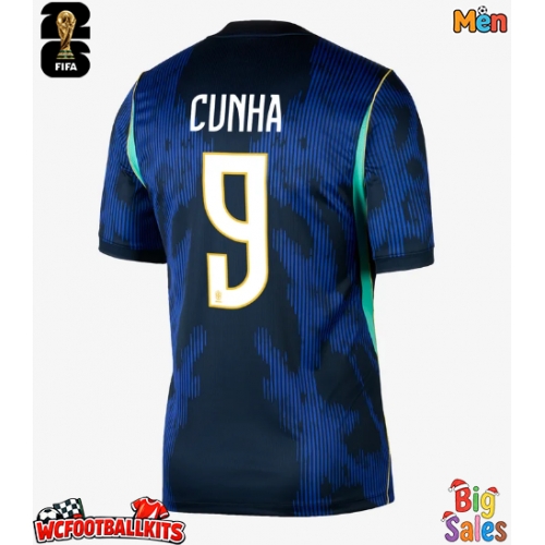 Brazil Matheus Cunha #9 Replica Away Stadium Shirt World Cup 2026 Short Sleeve